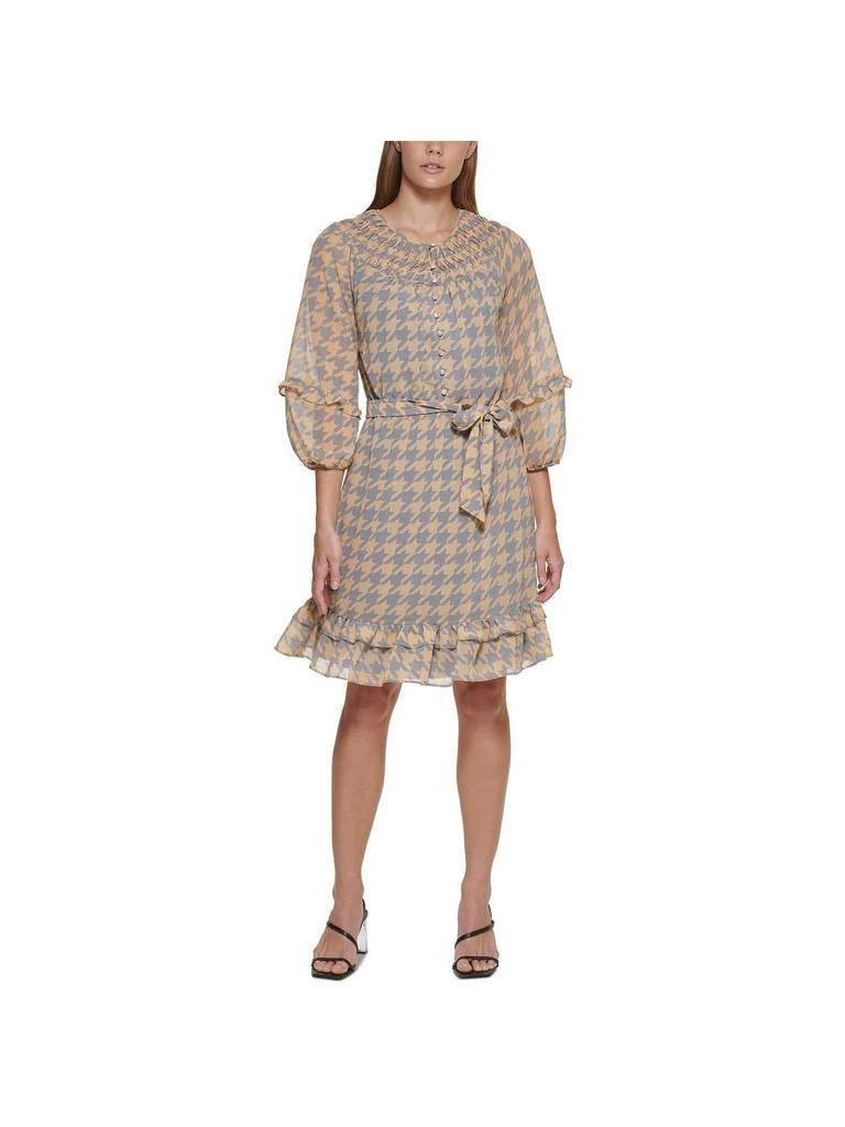 商品Calvin Klein|Womens Printed Ruffled Shirtdress,价格¥192,第1张图片