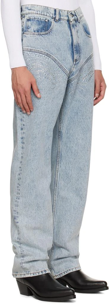 商品Y/Project|SSENSE Exclusive Blue Crystal Straight Jeans,价格¥3648,第2张图片详细描述