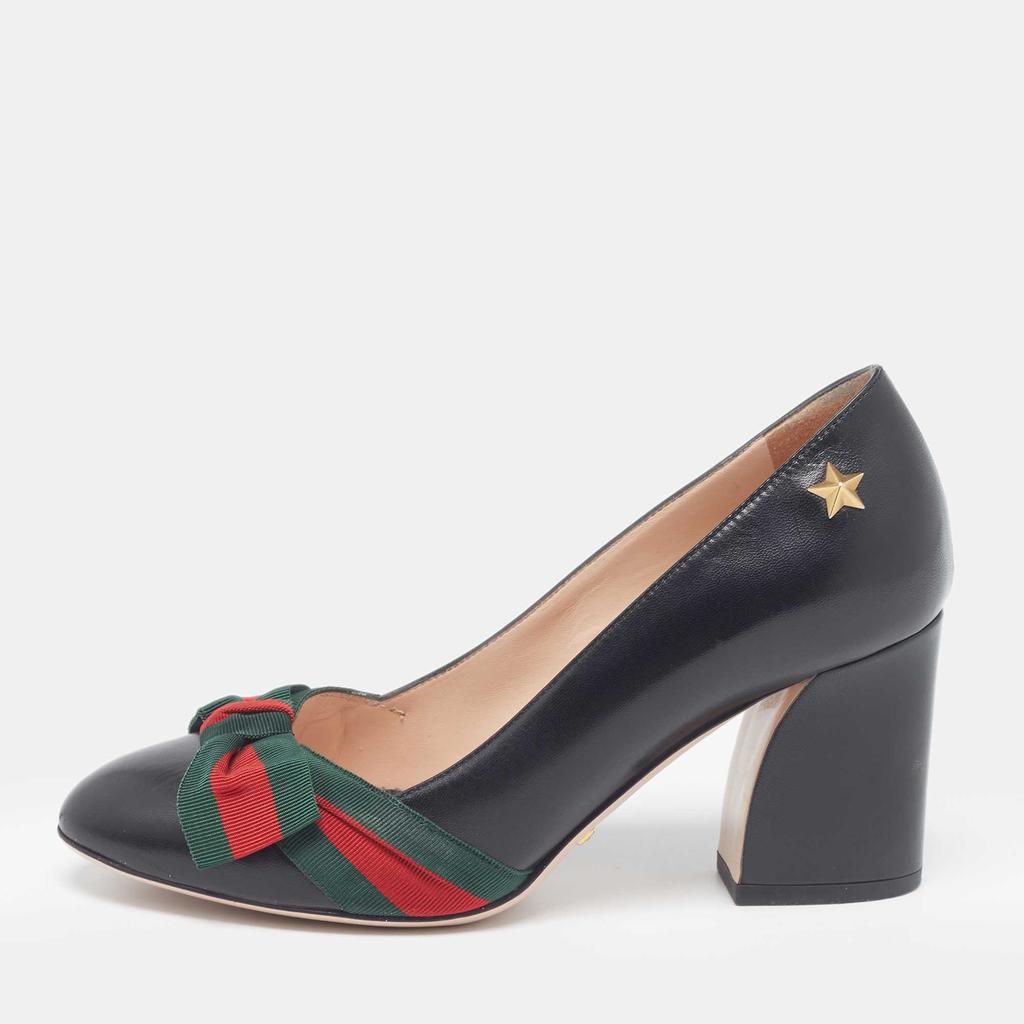 GUCCI ブラック ハイヒール 35.5 グッチ シニョリーア〕スリングバック パンプスブラック