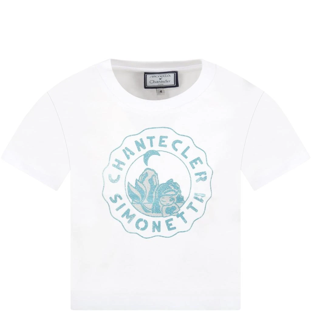 商品SIMONETTA|Simonetta White T-shirt For Girl With Logo,价格¥645,第1张图片