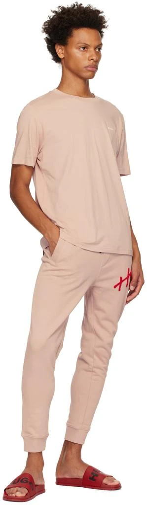 商品Hugo Boss|Pink Embroidered Lounge Pants,价格¥606,第4张图片详细描述