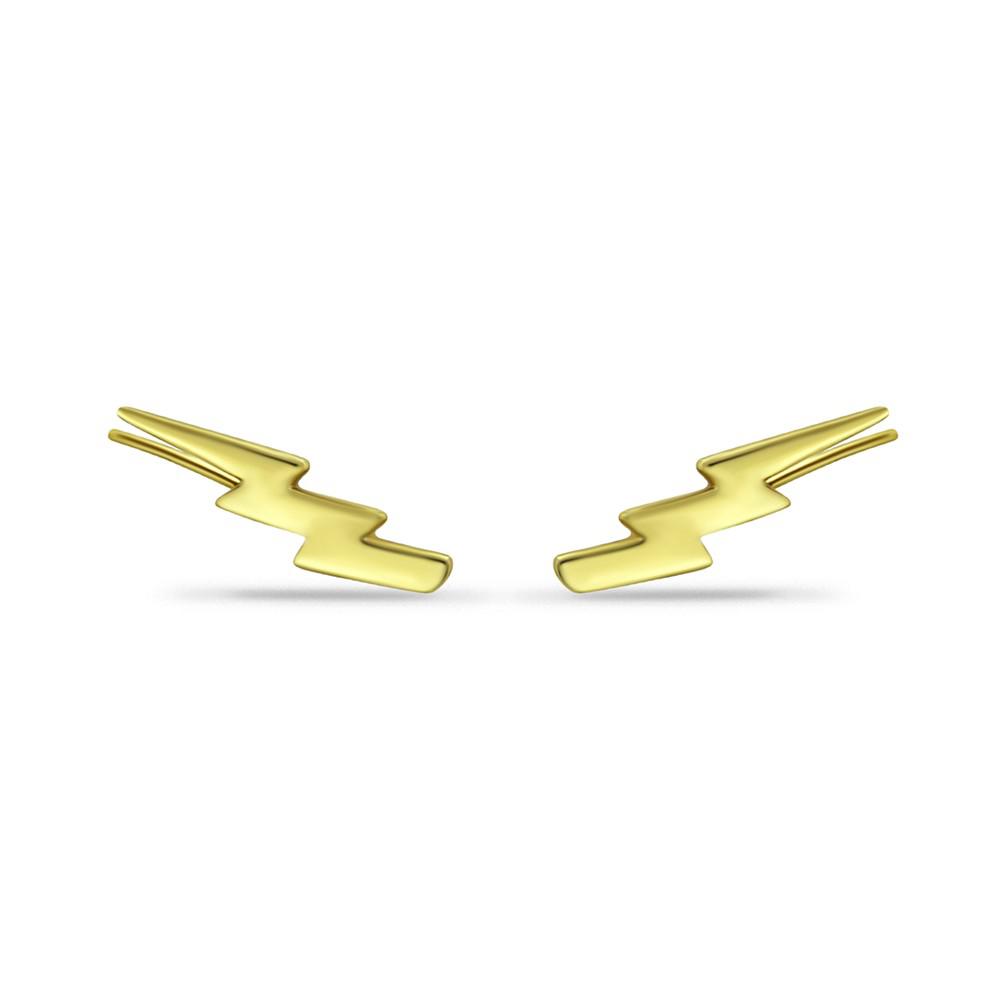 Lightning Bolt Ear Crawler Earrings in 18k Gold Over Sterling Silver or Sterling Silver商品第3张图片规格展示