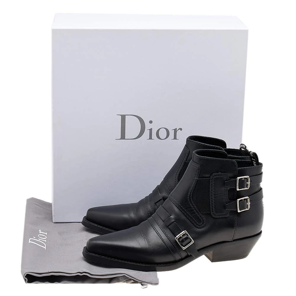 Dior Black Leather Dior Saddle Ankle Boots Size 38.5 商品