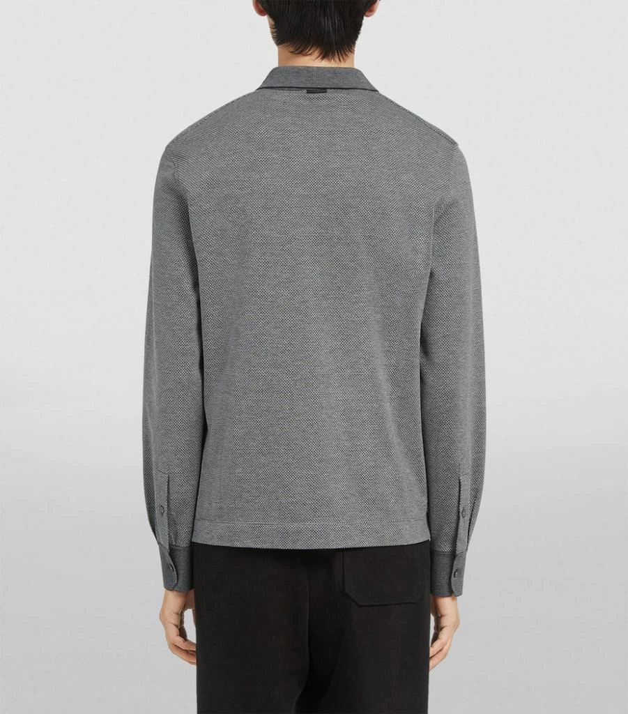 商品Zegna|Cotton-Silk Long-Sleeved Polo Shirt,价格¥3918,第3张图片详细描述