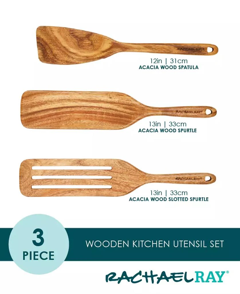 商品Rachael Ray|Tools and Gadgets Wooden Kitchen Utensils, Set of 3,价格¥446,第4张图片详细描述