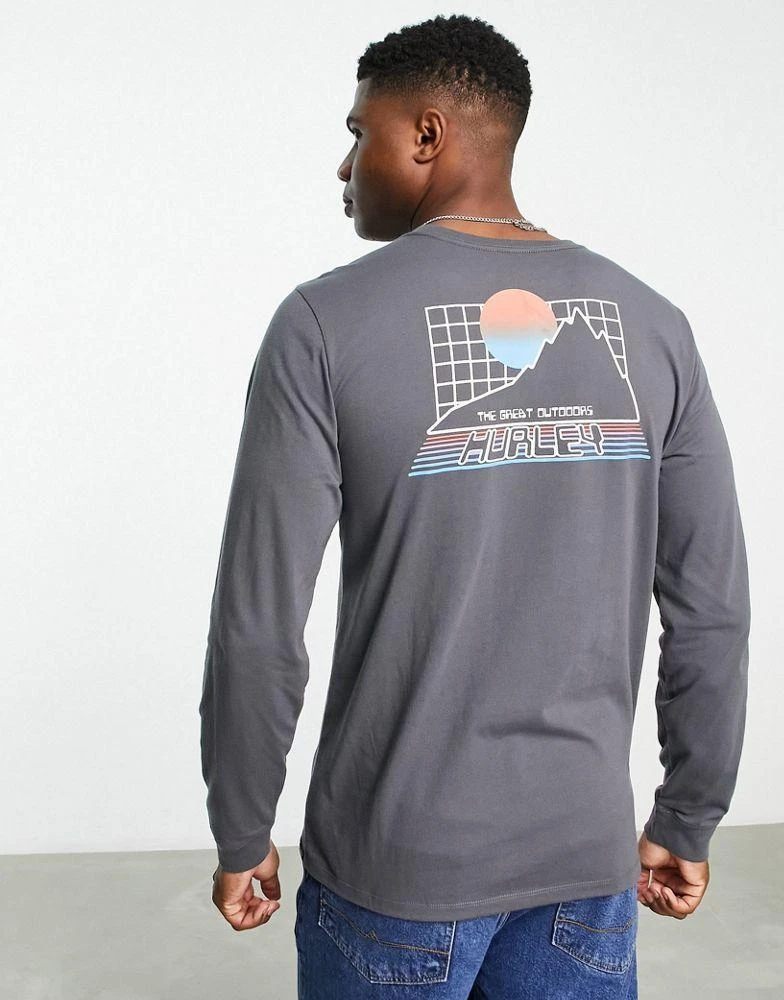 商品Hurley|Hurley Explore the great outdoors long sleeve t-shirt in grey,价格¥273,第1张图片