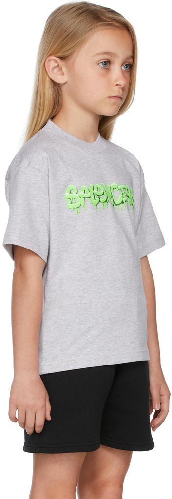 Kids Grey & Green Slime T-Shirt商品第3张图片规格展示