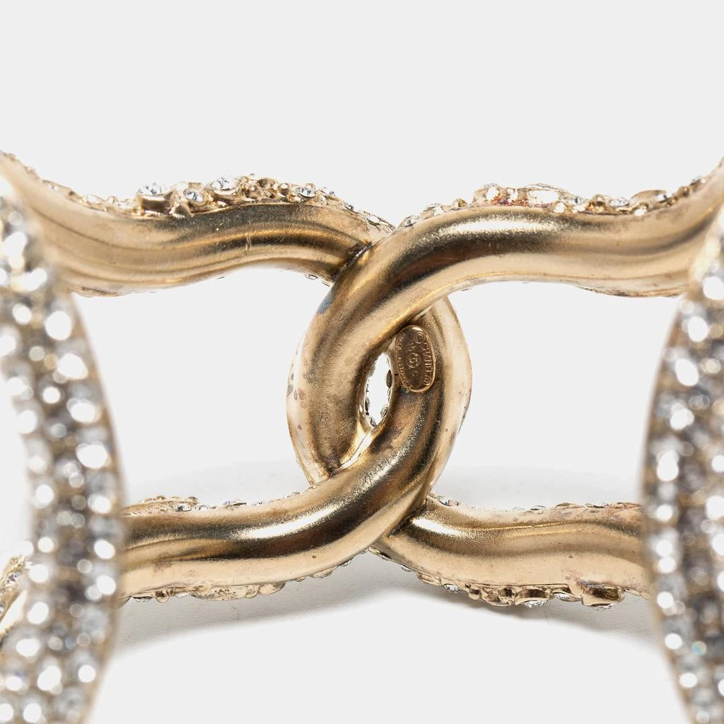 Chanel Gold Tone Crystal Open Cuff Bracelet 商品