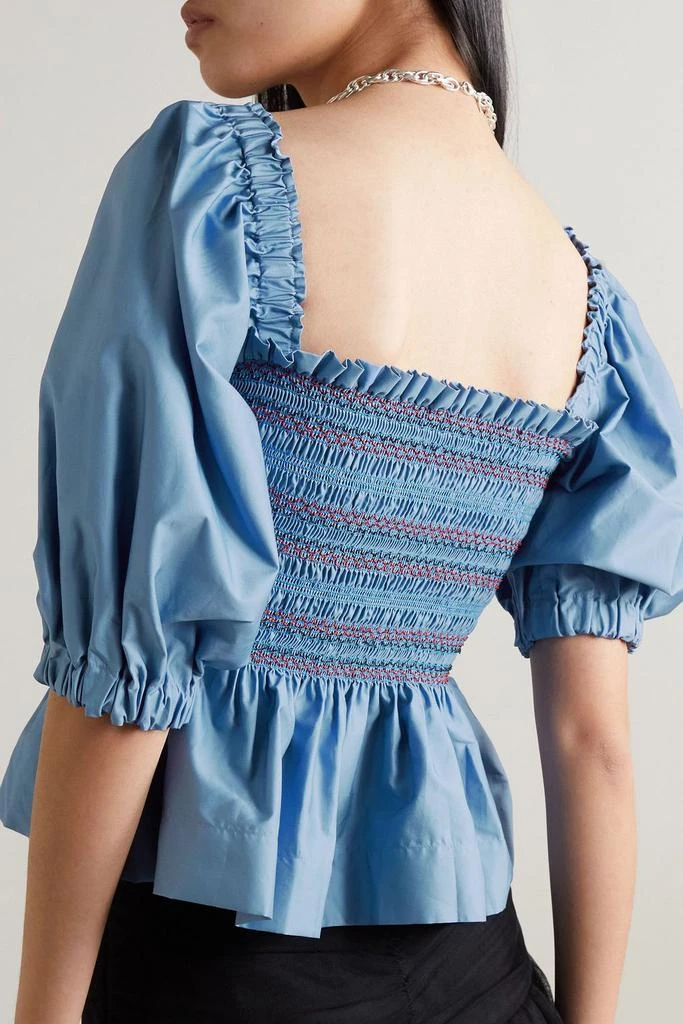 商品Molly Goddard|Marigold embroidered shirred cotton-satin top,价格¥1282,第3张图片详细描述