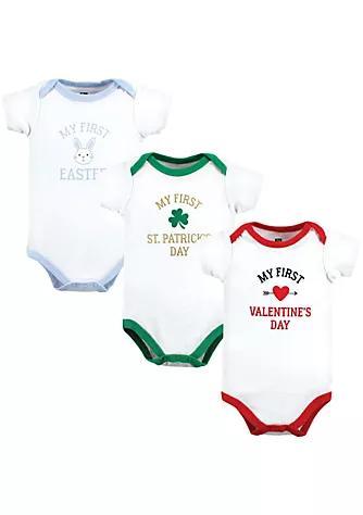 商品Hudson|Hudson Baby Infant Boy Cotton Bodysuits, Boy First Valentine Easter,价格¥112,第1张图片