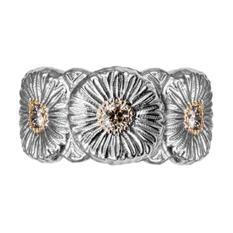 商品[国内直发] Buccellati|布契拉提 BLOSSOMS系列 雏菊 纯银彩钻 戒指 男女同款情侣款 银色,价格¥5734,第1张图片