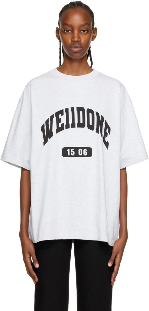 商品We11done|Gray Old School Campus T-Shirt,价格¥750,第1张图片