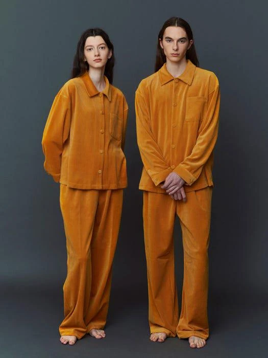 商品ATEMPO|Velour Pajama Couple Set (Mustard),价格¥1912,第2张图片详细描述