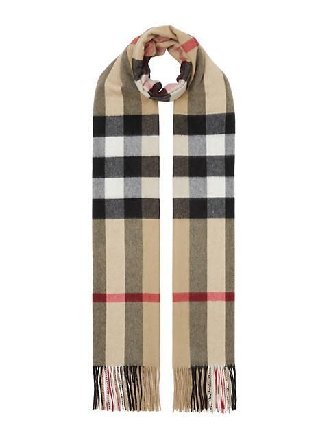 商品Burberry|Oversize Check Cashmere Scarf,价格¥6030,第4张图片详细描述