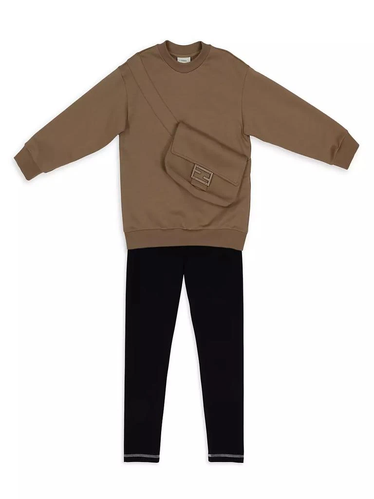 商品Fendi|Little Girl's & Girl's 3D Crossbody Bag Crewneck Sweatshirt,价格¥4647,第2张图片详细描述