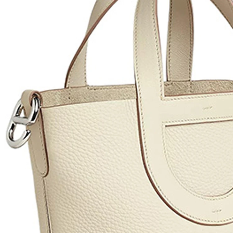 商品[国内直发] Hermes|爱马仕 In The Loop 18 银扣 Clémence公牛皮拼Swift小牛皮 菜篮子水桶包手提包 常规 女款 奶油白,价格¥38513,第6张图片详细描述