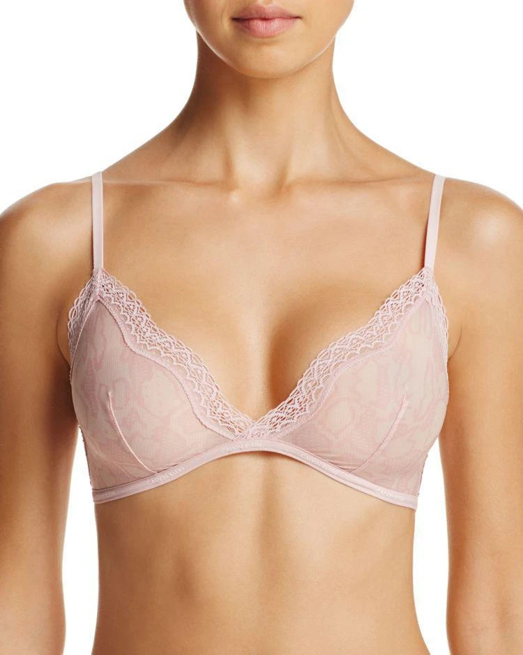 商品Calvin Klein|Sheer Marquisette Lace-Trim Triangle Bralette,价格¥101,第1张图片