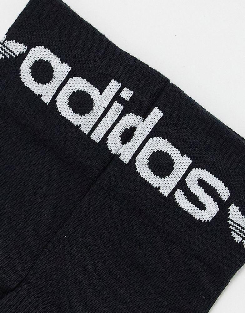 adidas Originals 3 pack fold cuff crew socks in black商品第4张图片规格展示