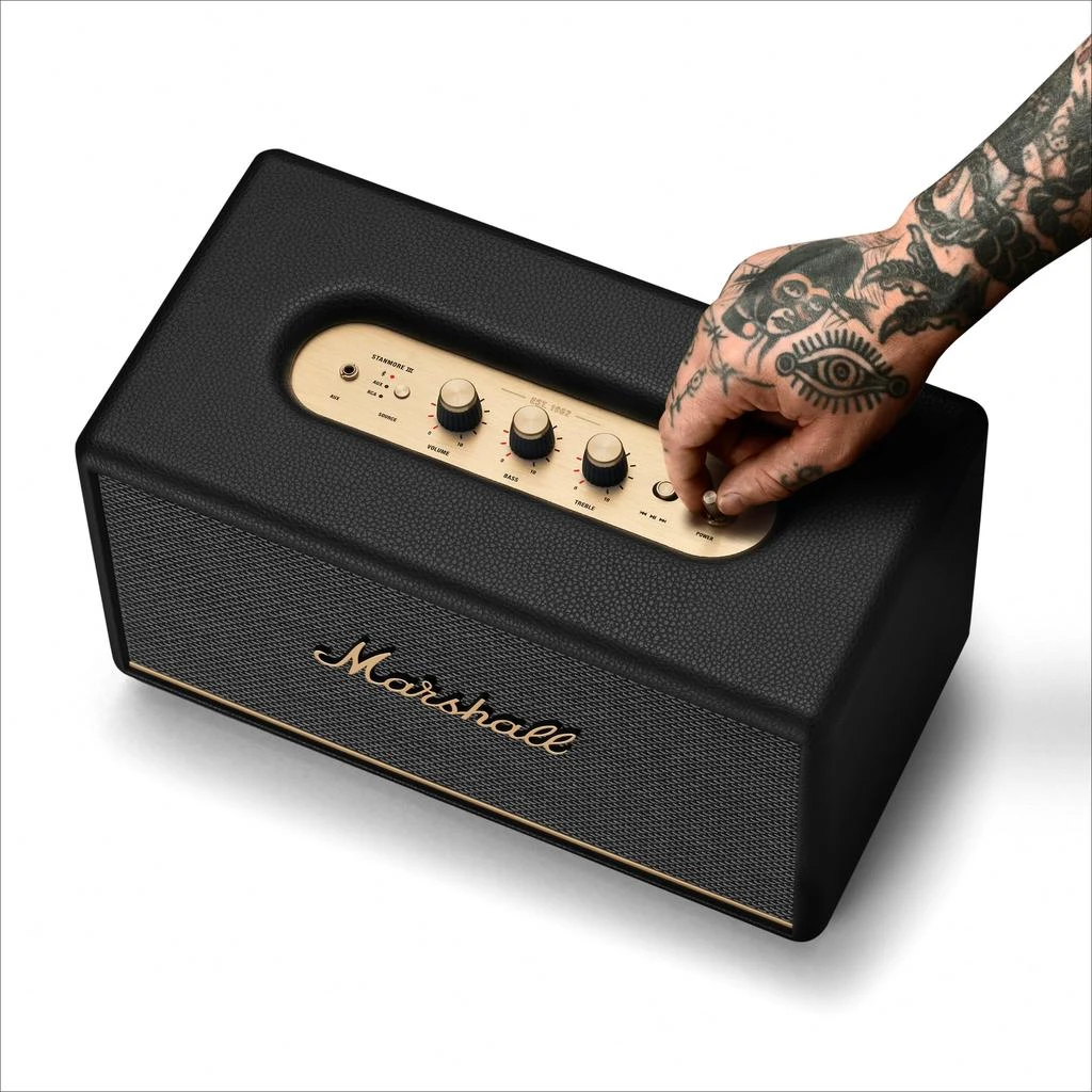 Marshall Stanmore III Bluetooth Home Speaker - Loud Stereo Sound with Bass and Treble Controls | Plug-in Powered | Record Player Compatible | RCA and 3.5 mm Aux Inputs - Black 商品