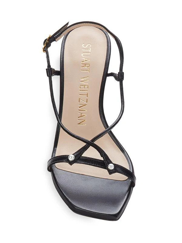 ​Astrid Faux Pearl Studded Leather Sandal Pumps 商品