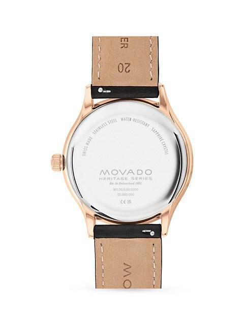 商品Movado|Heritage Calendoplan Leather Strap Watch,价格¥5214,第5张图片详细描述