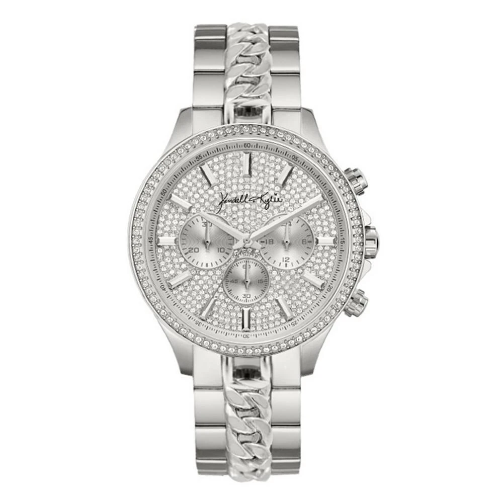 商品KENDALL & KYLIE|Women's Holiday Singles Silver-Tone Metal Alloy Bracelet Watch 40mm,价格¥113,第1张图片