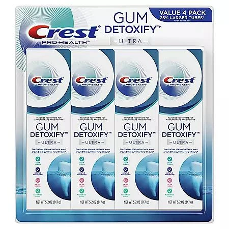 商品Crest|Crest  Pro-Health Gum Detoxify Ultra Toothpaste (5.2 oz., 4 pk.),价格¥163,第1张图片