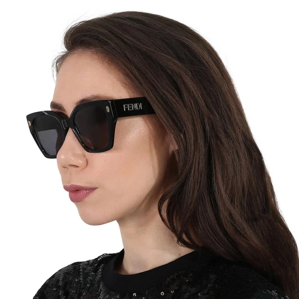 商品Fendi|Polarized Smoke Cat Eye Ladies Sunglasses FE40070I 01D 54,价格¥1755,第2张图片详细描述