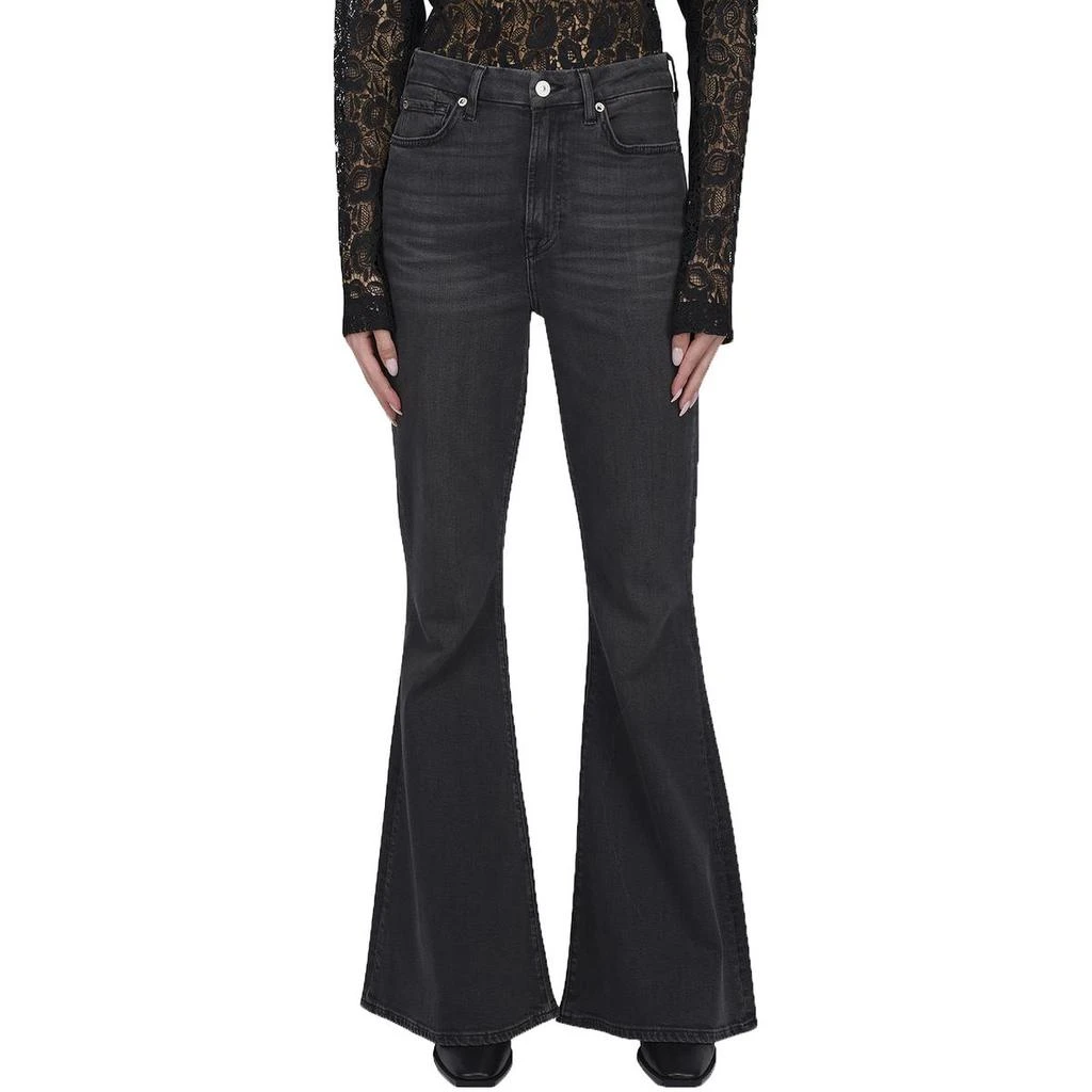商品7 For All Mankind|7 For All Mankind Womens Megaflare Faded Denim Flared Jeans,价格¥76,第1张图片