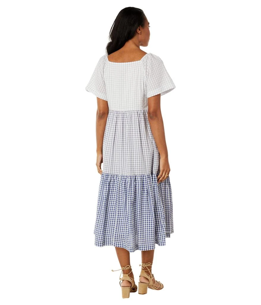 商品Madewell|Patchwork Gingham Button-Front Tiered Midi Dress,价格¥550,第2张图片详细描述