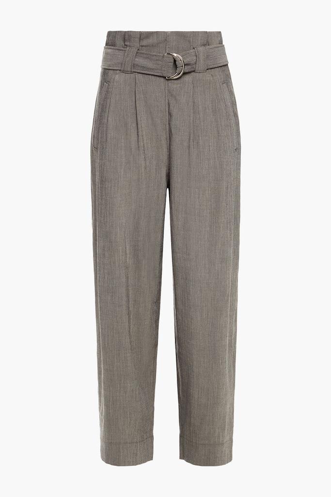 商品Ganni|Belted pleated woven tapered pants,价格¥790,第5张图片详细描述