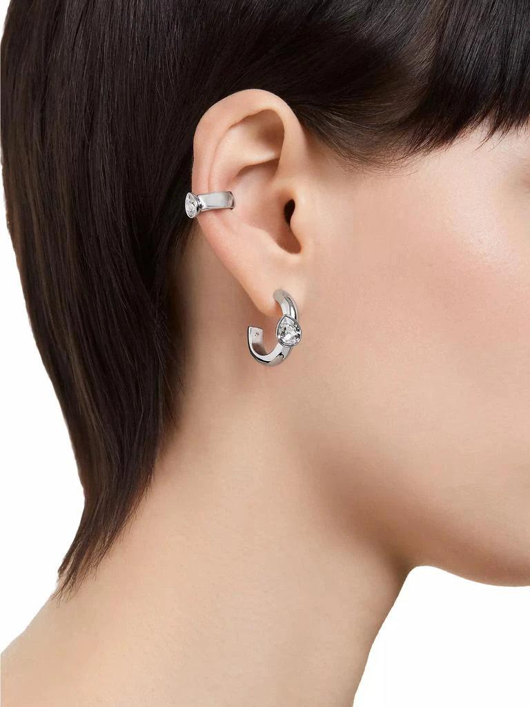 商品Swarovski|Dextera Rhodium-Plated & Crystal Hoop Earrings & Ear Cuff Set,价格¥1417,第2张图片详细描述