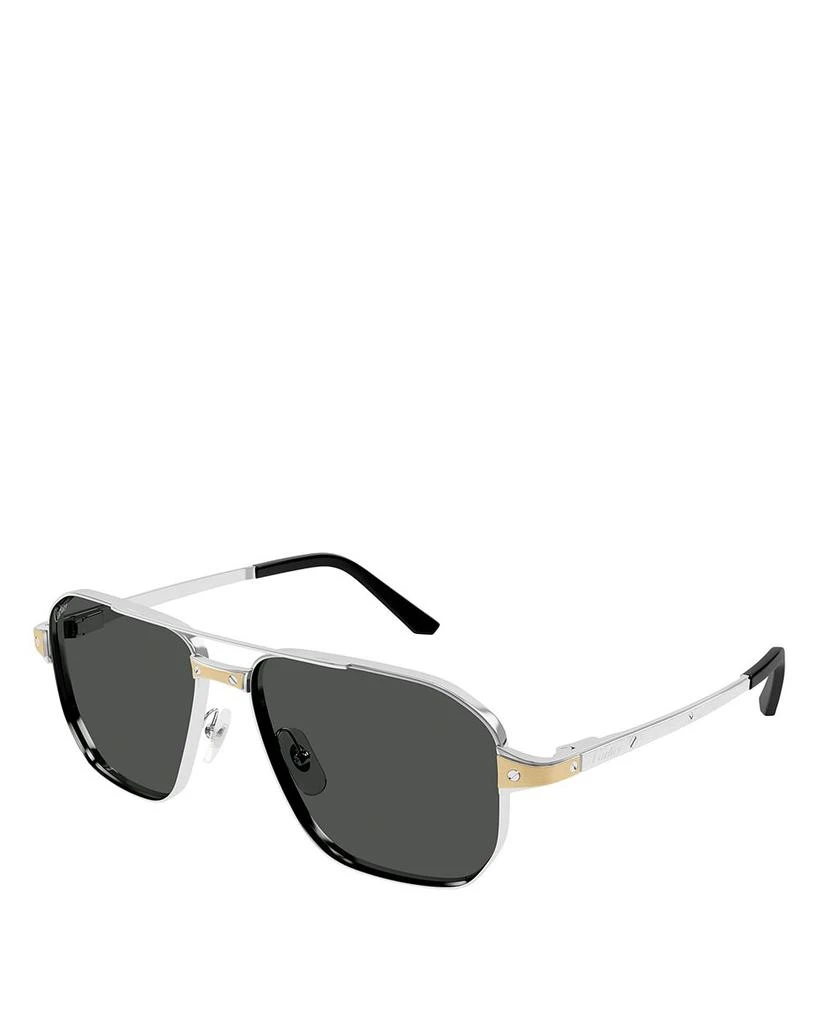 商品Cartier|Santos Evolution Platinum & 24K Gold Plated Navigator Sunglasses, 59mm,价格¥11971,第1张图片