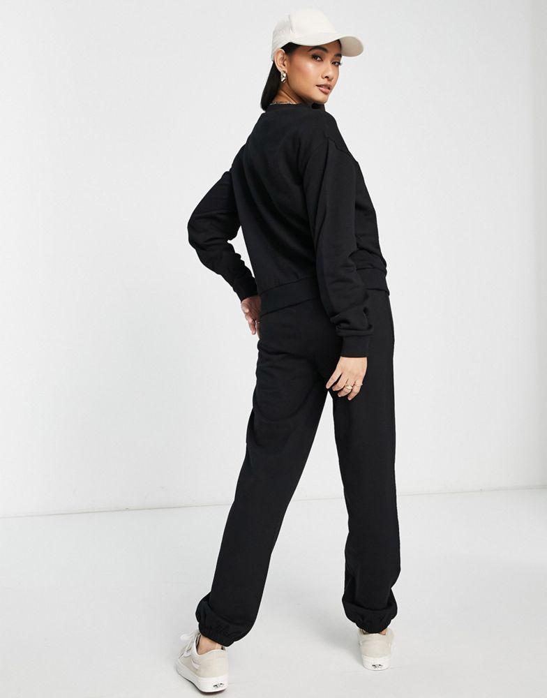 ASOS DESIGN tracksuit slim sweat / jogger in black - BLACK商品第2张图片规格展示