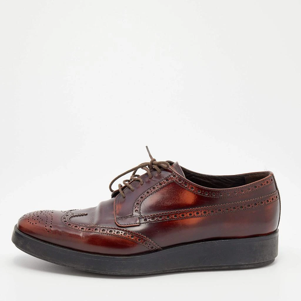 商品[二手商品] Prada|Prada Two Tone Brogue Leather Lace Up Derby Size 41 ,价格¥1040,第1张图片