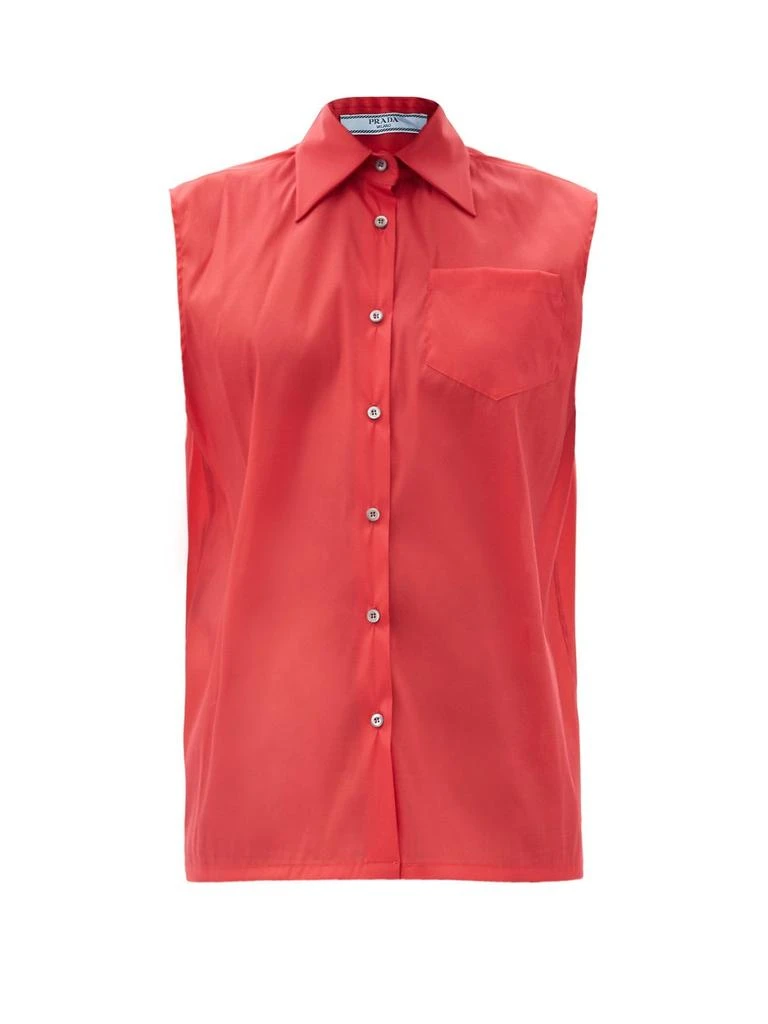 Sleeveless silk-blend organza shirt 商品