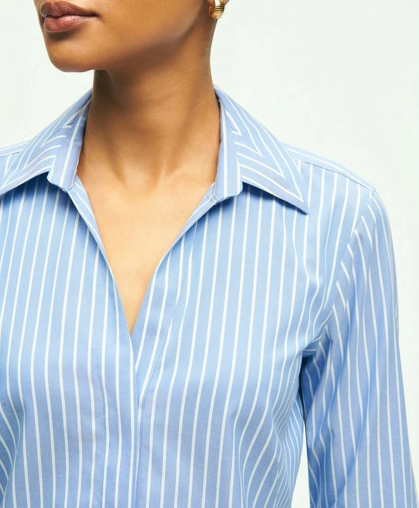 商品Brooks Brothers|Fitted Stretch Supima® Cotton Non-Iron Striped Dress Shirt,价格¥557,第2张图片详细描述