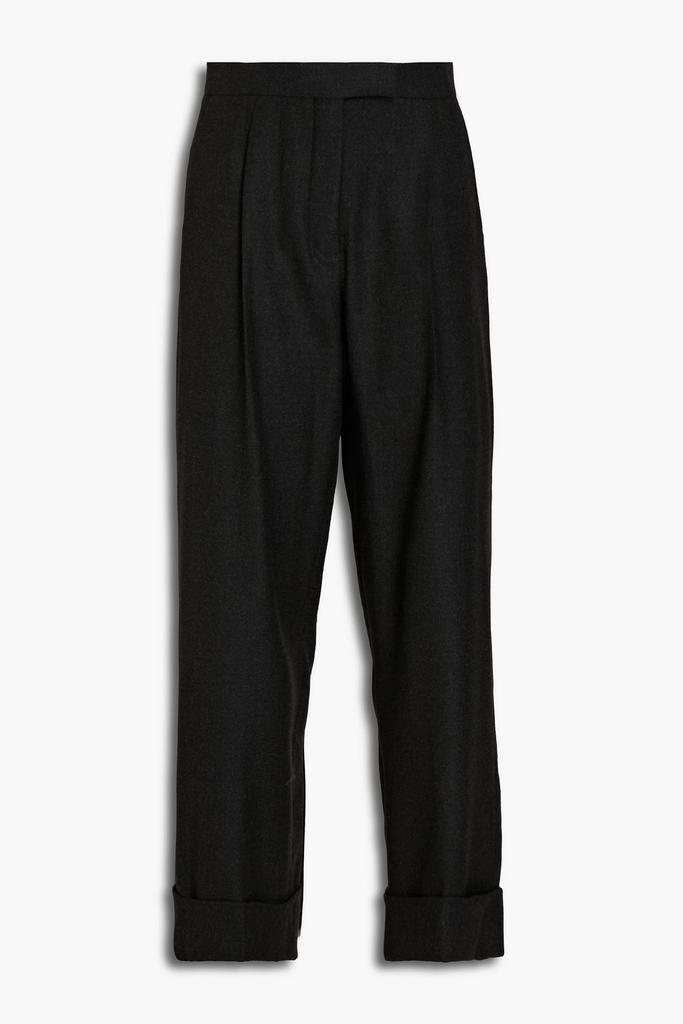 Cropped wool-blend flannel straight-leg pants商品第1张图片规格展示