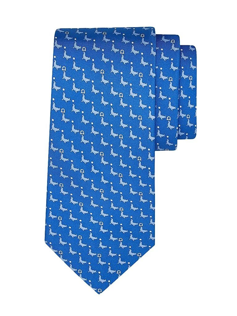 商品Salvatore Ferragamo|Alicia Silk Seal Tie,价格¥1623,第1张图片