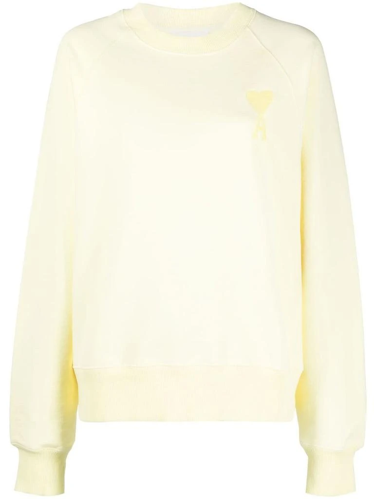 商品AMI|AMI De Coeur Sweatshirt Pale Yellow,价格¥2294,第1张图片