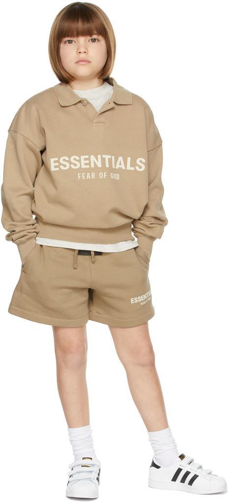 商品Essentials|Kids Tan Long Sleeve Polo,价格¥330,第1张图片
