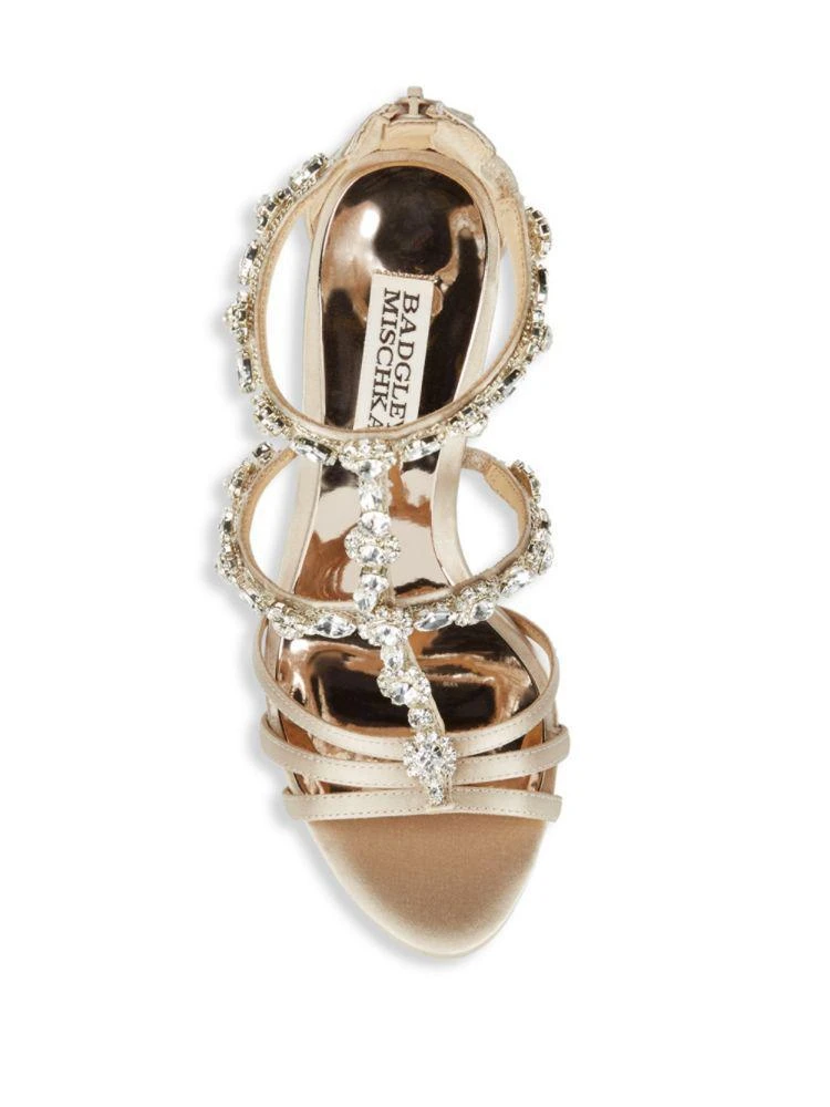 商品Badgley Mischka|Thelma Satin Crystal Heels,价格¥789,第4张图片详细描述