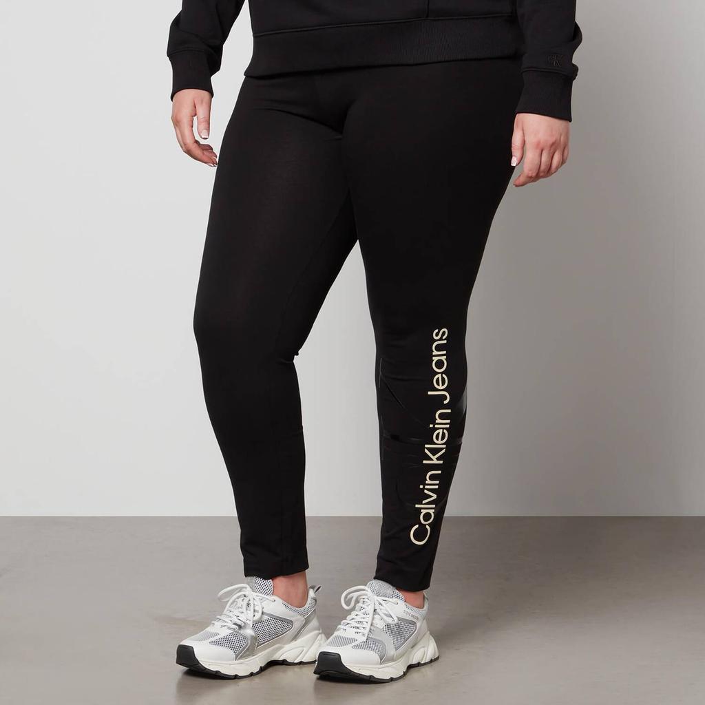 Calvin Klein Jeans Women's Plus Glossy Monogram Leggings - Ck Black商品第1张图片规格展示
