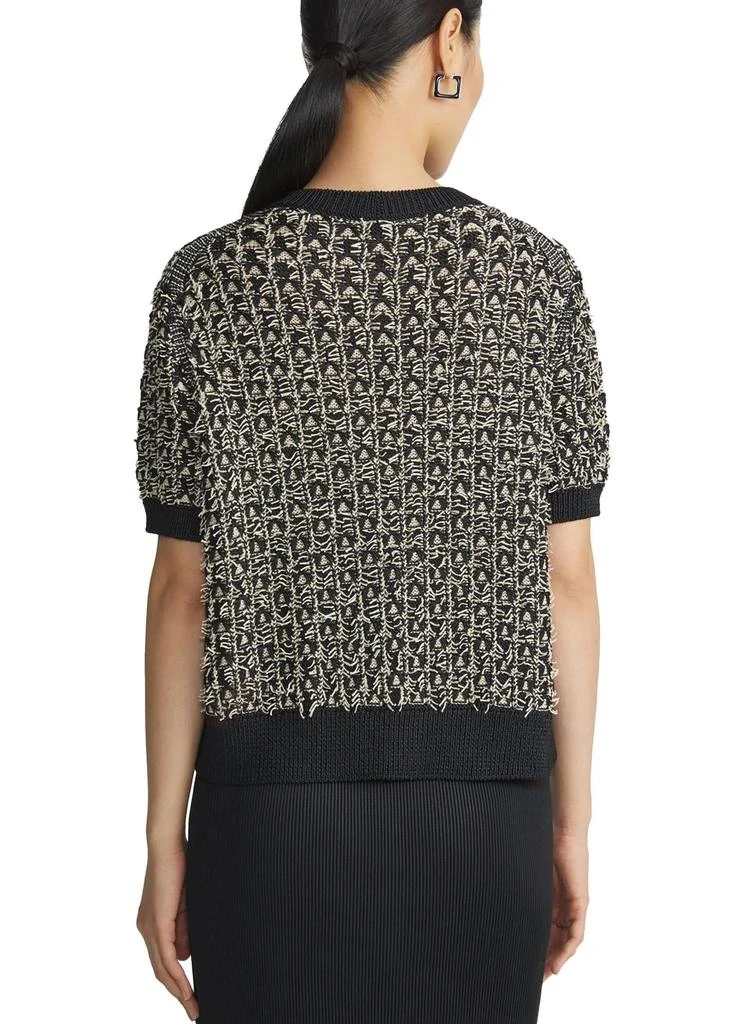 商品Lafayette 148|Textured Stitch Silk Blend Sweater In Black/plaster,价格¥3328,第2张图片详细描述
