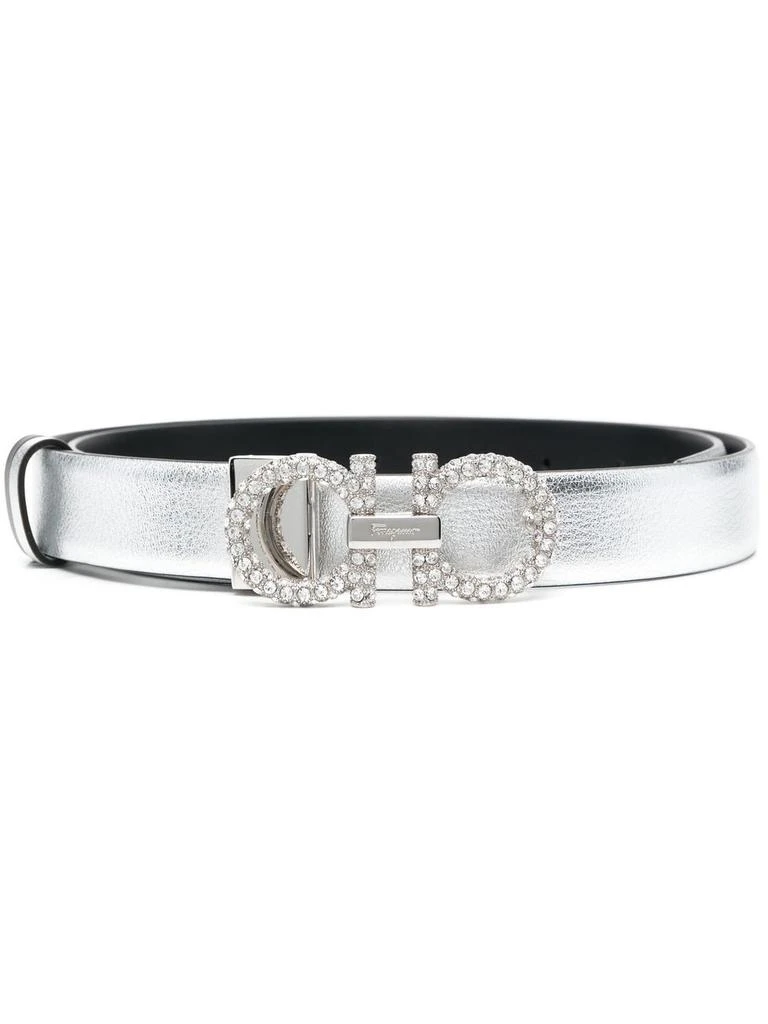 商品Salvatore Ferragamo|Salvatore Ferragamo Women's Grey Leather Belt,价格¥5086,第1张图片