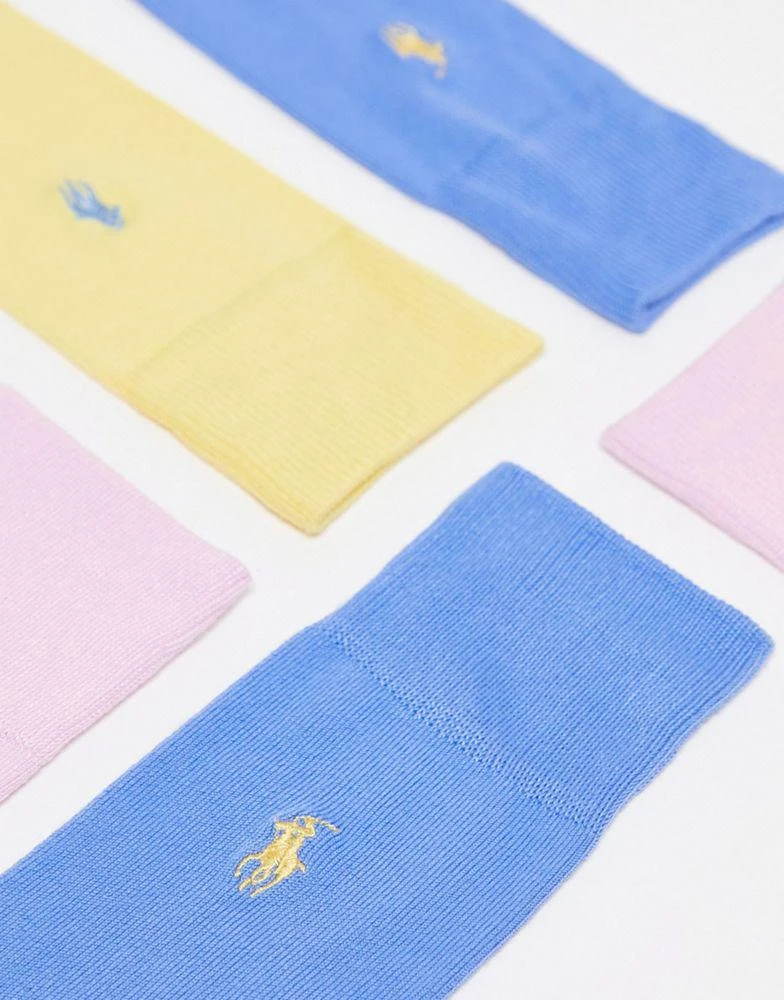 商品Ralph Lauren|Polo Ralph Lauren 3 pack socks in pink, blue and yellow with logo,价格¥220,第3张图片详细描述