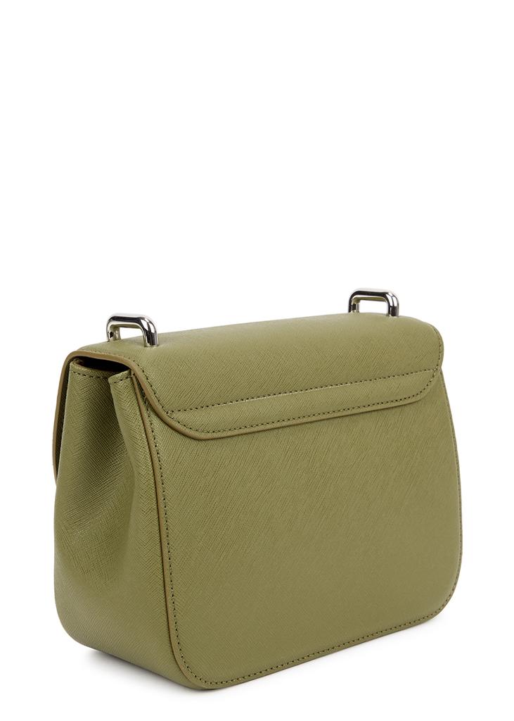 Linda green saffiano leather cross-body bag商品第2张图片规格展示