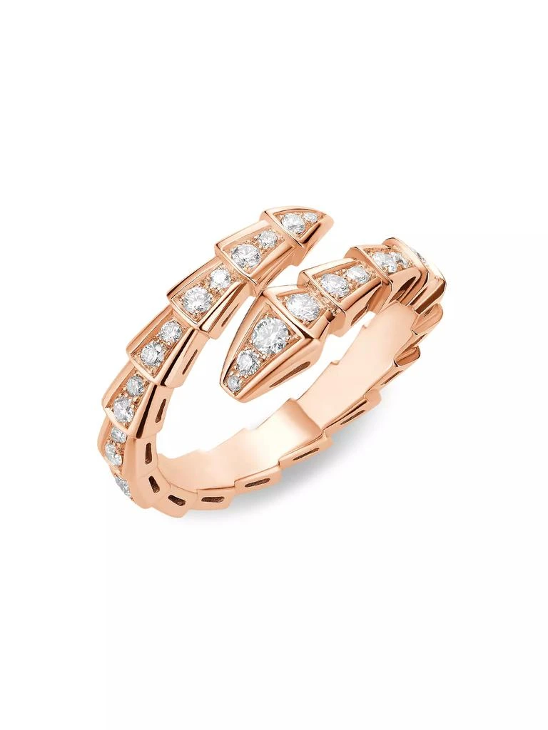 商品BVLGARI|Serpenti Viper 18K Rose Gold & Pavè Diamond Ring,价格¥81186,第1张图片
