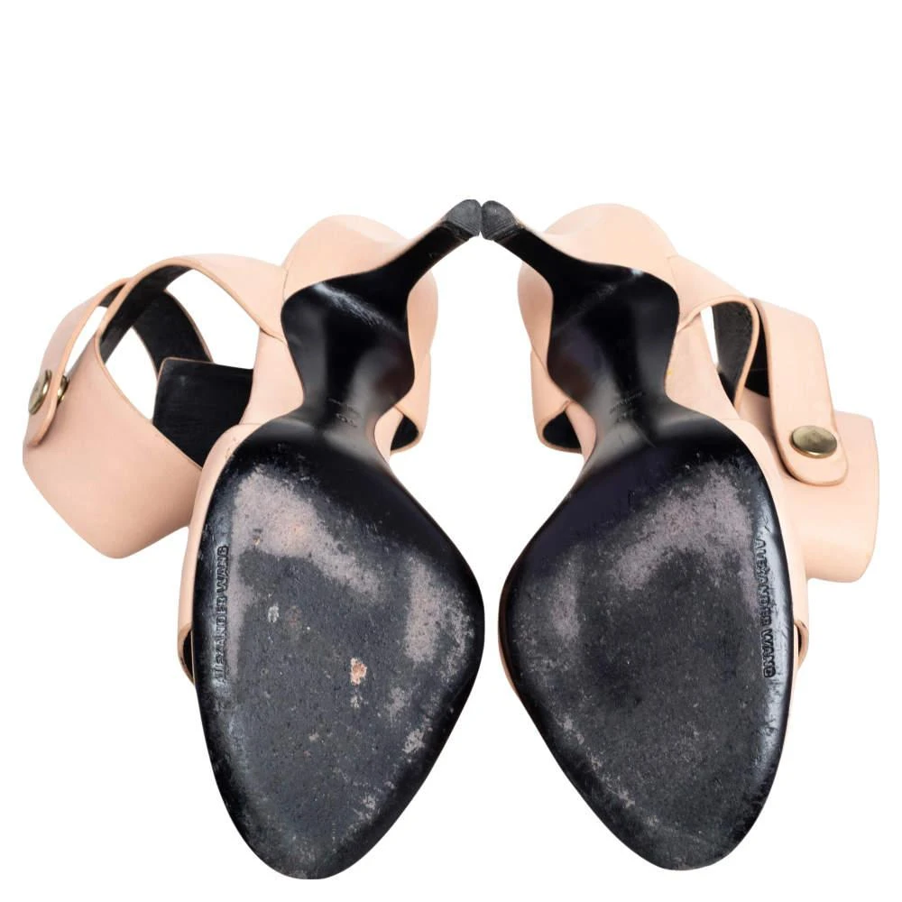 Alexander Wang Beige Leather Button Detail Ankle Cuff Sandals Size 40 商品