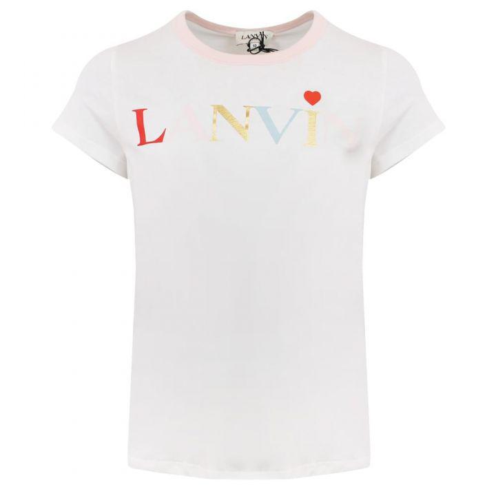 商品Lanvin|Ivory Multicoloured Logo T Shirt,价格¥346,第1张图片